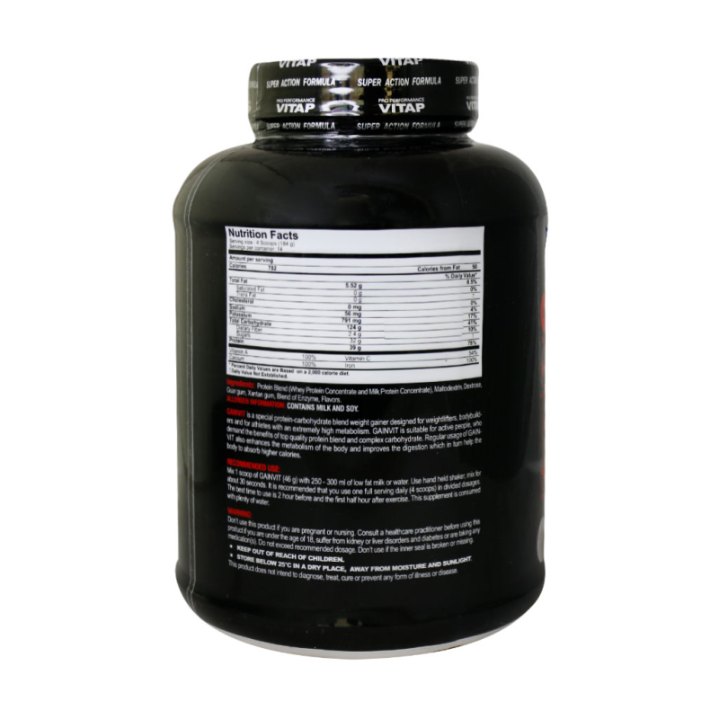 پودر گین ویت ویتاپی مکمل غذایی افزایش وزن طعم کرم کارامل 2600 گرم