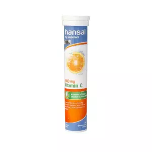 قرص جوشان ویتامین سی هانسال 1000 میلی گرم با طعم پرتقال 20 عددی