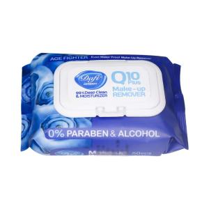 دستمال مرطوب پاک کننده آرایشی  گلدار مدل Q10 plus دافی 50 عددی