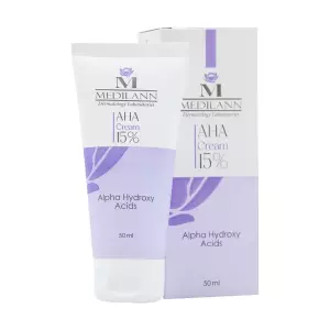کرم لایه بردار AHA 15 درصد مدیلن انواع پوست گل افشان آرایش 50 میل