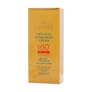 کرم ضد آفتاب SPF60+ بدون رنگ سینره مناسب پوست های معمولی تا خشک 50 میلی لیتر