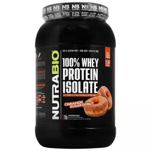 پودر پروتئین وی ایزوله نوترابایو طعم دونات دارچین شکری907 گرمی