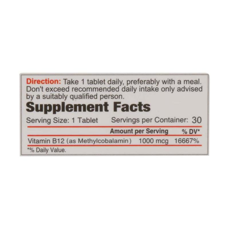 قرص ویتامین B12 1000 میکروگرم آلفا ویتامینز 30 عددی