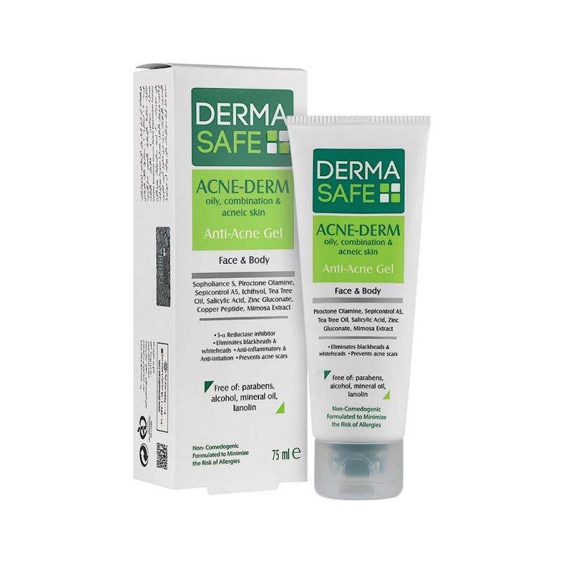 ژل آنتی آکنه درماسیف مناسب پوست های چرب، مختلط و دارای آکنه ۷۵ میلی لیتر