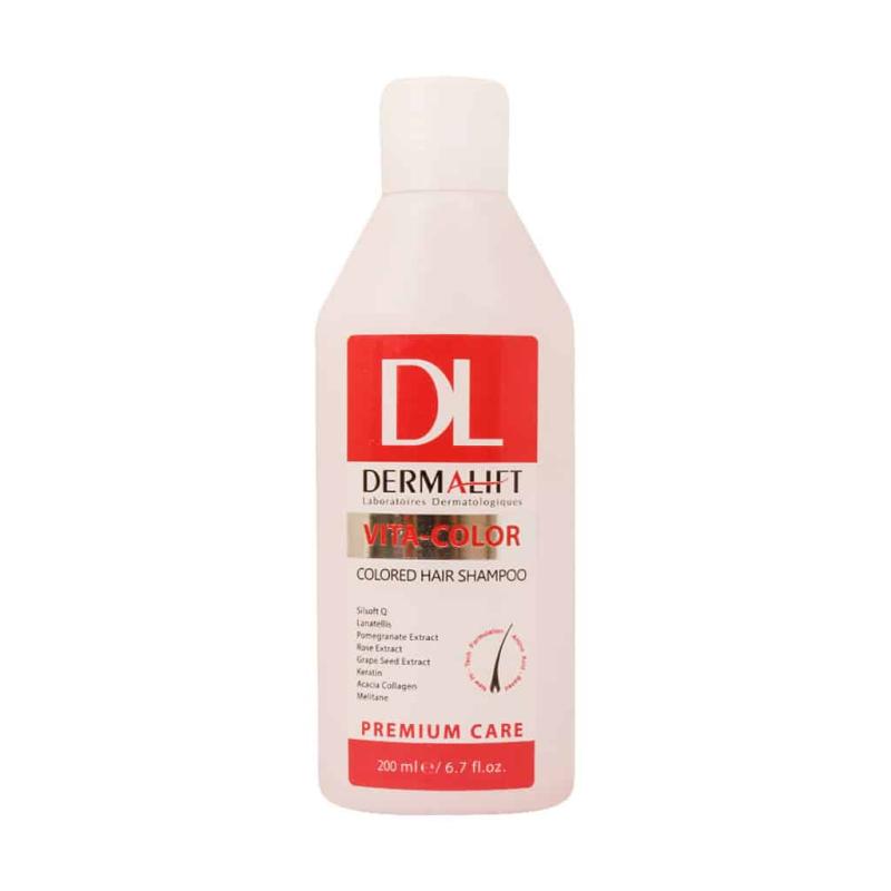 شامپو موهای رنگ شده درمالیفت مدل Vita-Color حجم 200 میلی لیتر