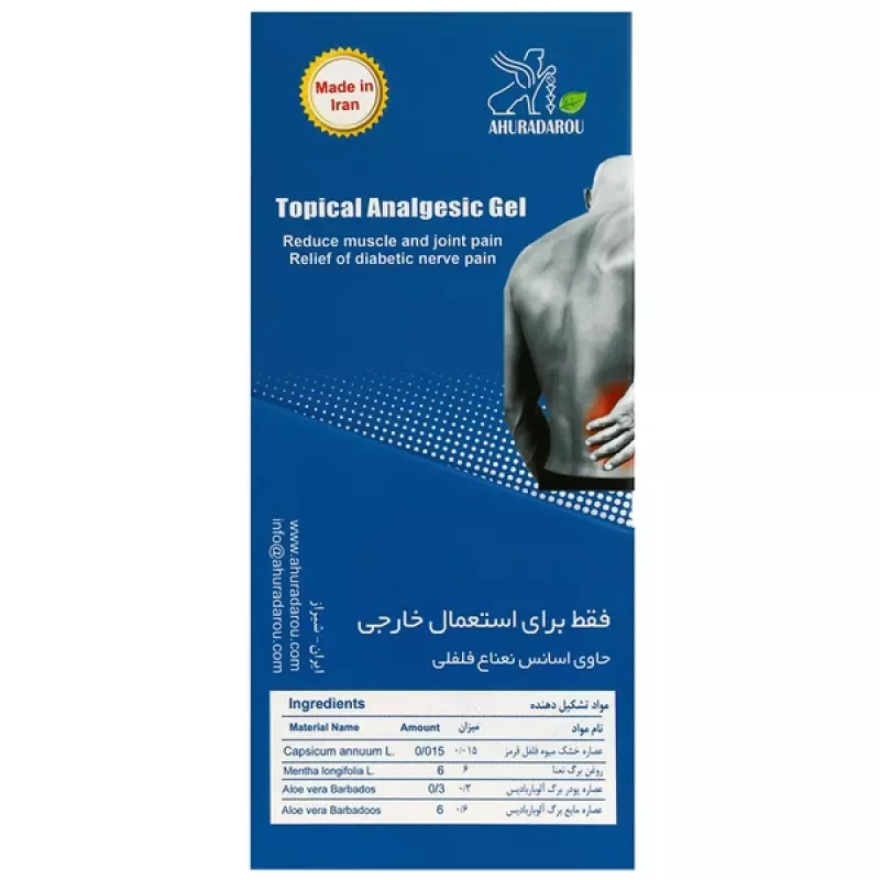 ژل ضد درد منتورا اهورا دارو 60 گرمی